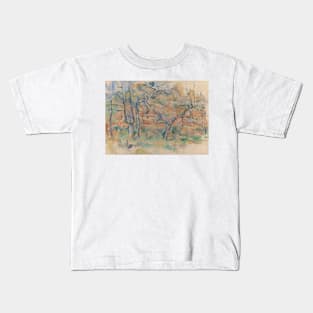 Trees and Houses, Provence by Paul Cezanne Kids T-Shirt